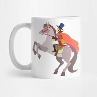 young horseman on a propelled horse from the 19th century Mug